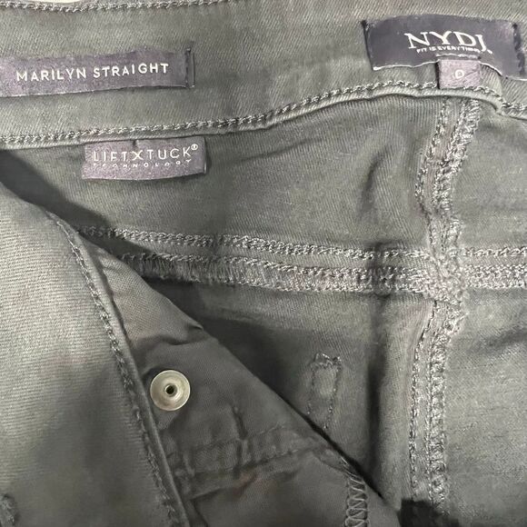 NYDJ Marilyn Straight Grey Zip Fly Button Closure 5 Pocket Lift Tuck Tech Size 0 - Picture 10 of 13